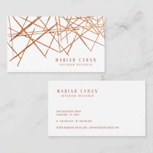 レガルボミニマルヘミアン幾何学線パターン 名刺 (正面/裏面)