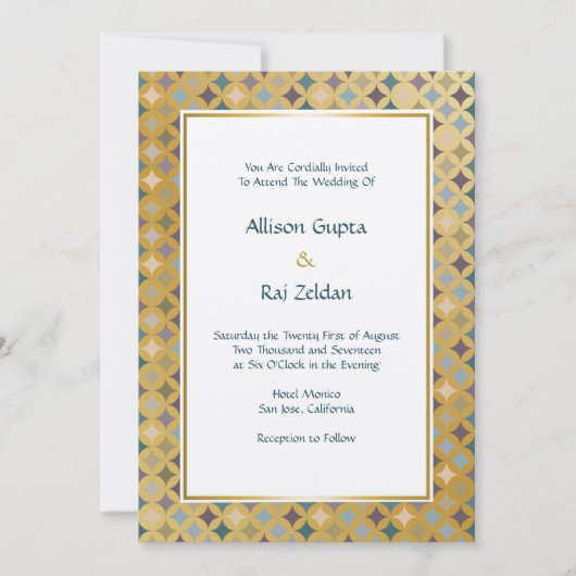 レガルモロッコダイアモンズパターン金ゴールド 招待状 (正面)