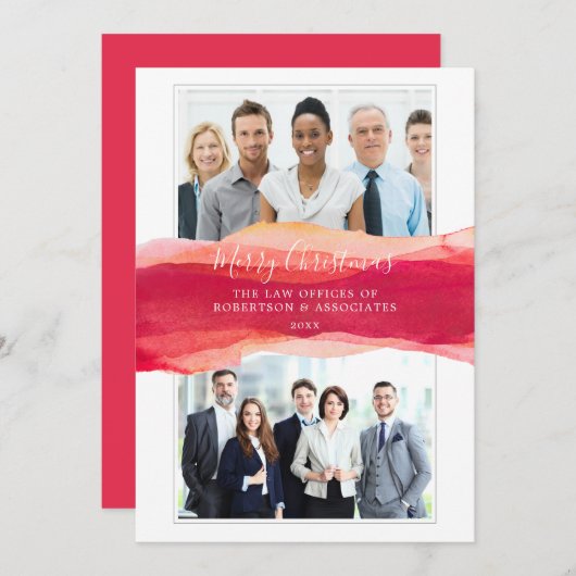 レガントウォーター色メリークリスマス企業の 案内状 (正面/裏面)