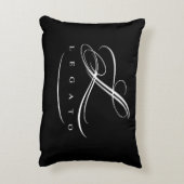 レガートのアクセントの枕(黒いw/whiteのロゴ) アクセントクッション (裏面(縦))