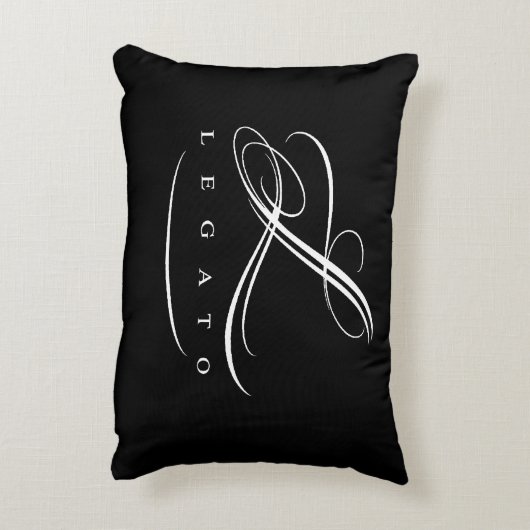 レガートのアクセントの枕(黒いw/whiteのロゴ) アクセントクッション (裏面(縦))