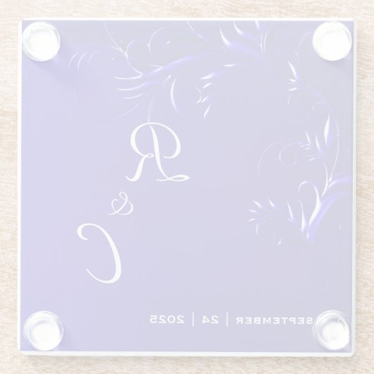 レガ王室のル結婚ブルー ガラスコースター (裏面)