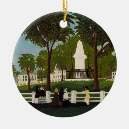 レキシントンの戦い記念碑、c.1830 セラミックオーナメント (正面)