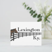 レキシントンケンタッキーの馬とフェンス ポストカード (スタンド正面)