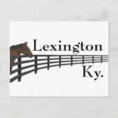 レキシントンケンタッキーの馬とフェンス ポストカード (正面)