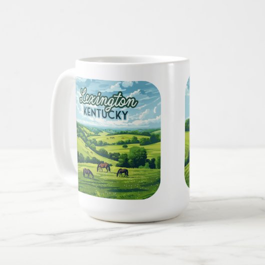 レキシントンケンタッキーウズブルーグラスファームヴィンテージ コーヒーマグカップ (正面左)