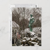 レキシントン・バトルグリーンのキャプテン・パーカー像 ポストカード (正面/裏面)