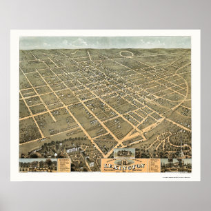 レキシントン、KYのパノラマ式の地図- 1871年 ポスター