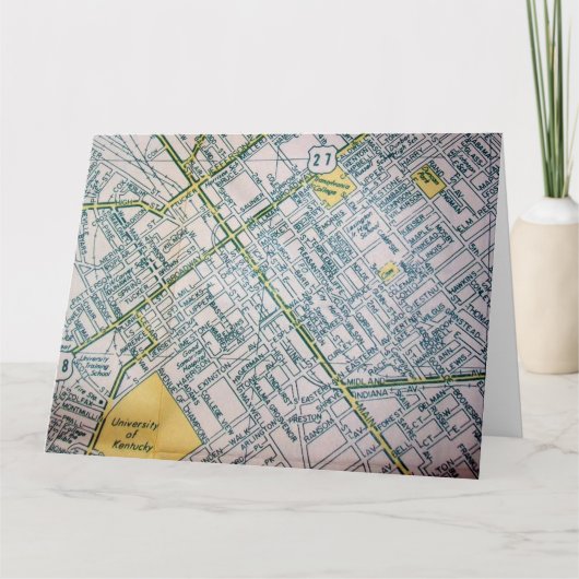 レキシントン， KYヴィンテージマップ カード (正面)