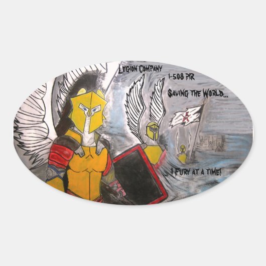 レギオン会社カラーステッカー 楕円形シール (正面)