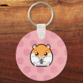 レギュラーシリアのオレンジ色のホワイトハムスター キーホルダー (正面)