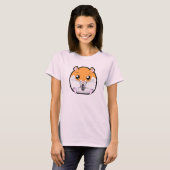 レギュラーシリアのオレンジ色のホワイトハムスター Tシャツ (正面フル)