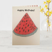 レギュラースイカハッピーバースデーグリーティングカード カード (黄色い花)