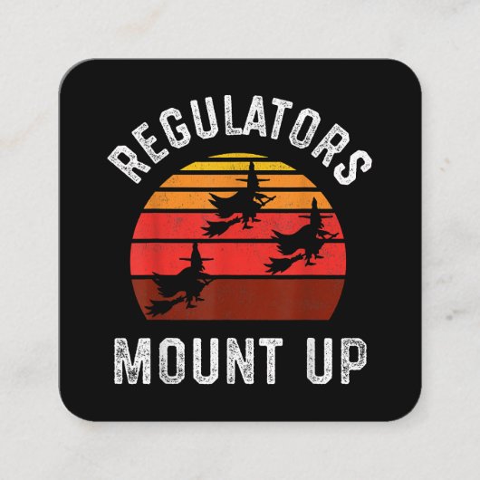 レギュレーター山アップ、面白いハロウィーンウィッチ スクエア名刺 (正面)