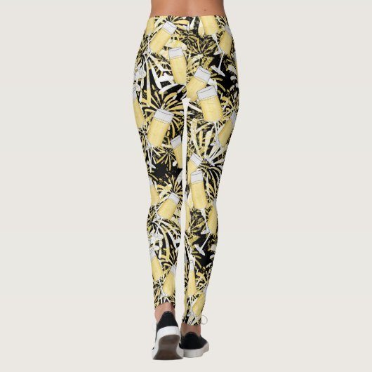 レギング新年のシャンペンの花火パターン レギンス (裏面)