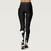 レギンスおもしろいアルファベット文字白黒レギンス レギンス (裏面)