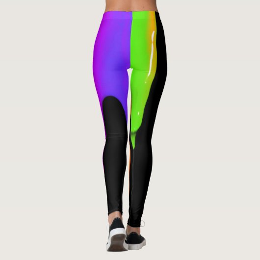 レギンスカラフルが濡絵を描れ、黒を滴り落とす レギンス (裏面)