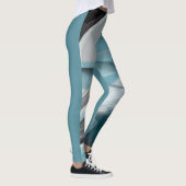 レギンスフィットネス抽象芸術アートブルー海 レギンス (右)