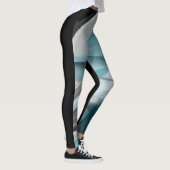 レギンスフィットネス抽象芸術アートブルー海 レギンス (右)