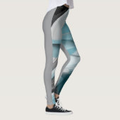 レギンスフィットネス抽象芸術アートブルー海 レギンス (右)