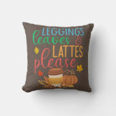 レギンス葉ラテpleaseハッピー秋 クッション (正面)