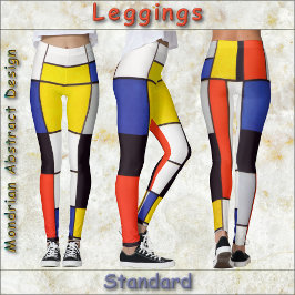 レギンス - モンドリアン 抽象的な原色