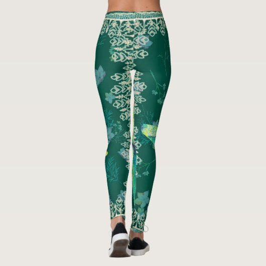 レギンス、ワイルドハンターグリーンウォーターリリー レギンス (裏面)