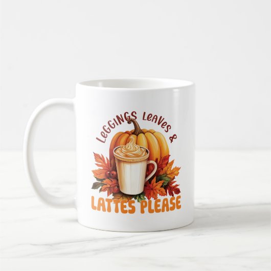 レギンス、離れラテお願い – 秋美学 コーヒーマグカップ (左)