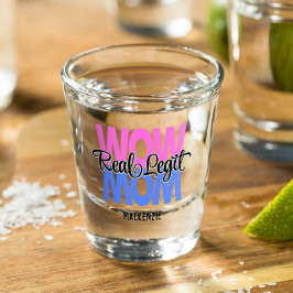 レギ実在ットWow Momプリント（ピンクとブルー） ショットグラス