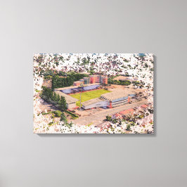 レクサムスタジアムの建築ウォーターカラーアート キャンバスプリント