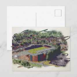 レクサムスタジアムの建築ウォーターカラーアート ポストカード