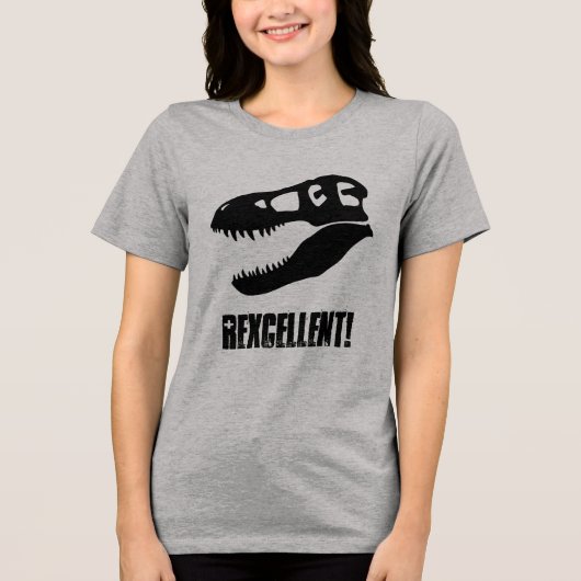 レクセルント！ト。レックス恐竜スカル トライブレンドＴシャツ (正面)
