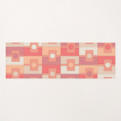 レクタンジェルピーチピンクレトロ幾何コンテンポラリー図形 ヨガマット (正面(横))