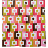 レクタンジェルモダンミッドセンチュリー幾何カラフル シャワーカーテン (正面)