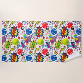 😍🤩レクティックなテニス🎾ターン  ビーチタオル (正面)