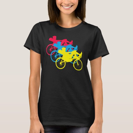 レクムベントバイクヴィンテージレトロ自転車BMXライダーラック Tシャツ (正面)