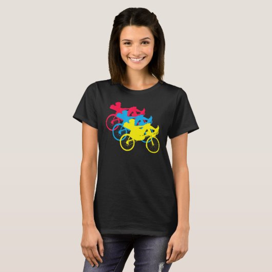 レクムベントバイクヴィンテージレトロ自転車BMXライダーラック Tシャツ (正面フル)
