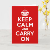 レクラシックッドKeep Calm and Carry On カード (黄色い花)