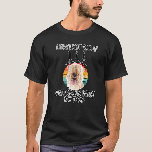 レクランドテリアと走ってぶらぶらしたい Tシャツ (正面)