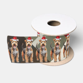 レクランド・テリア ホリデー・プレイド 楽しい犬のクリスマス サテンリボン