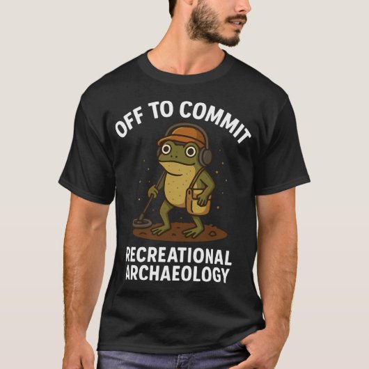 レクリエーショナル・アーケオロジーにでかけるカエル Tシャツ (正面)