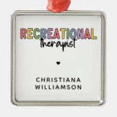 レクリエーションパーソナライズされたセラピスト メタルオーナメント (正面)
