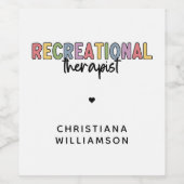 レクリエーションパーソナライズされたセラピスト ワインラベル (シングルラベル)