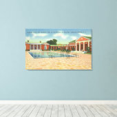 レクリエーションビルインテリアコートアンドプールビュー キャンバスプリント (インサイチュ (ウッドフロア))