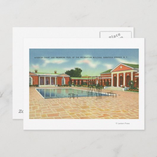 レクリエーションビルインテリアコートアンドプールビュー ポストカード (正面/裏面)
