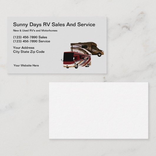 レクリエーション車とオートバイ 名刺 (正面/裏面)