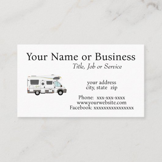 レクリエーション車 名刺 (正面)