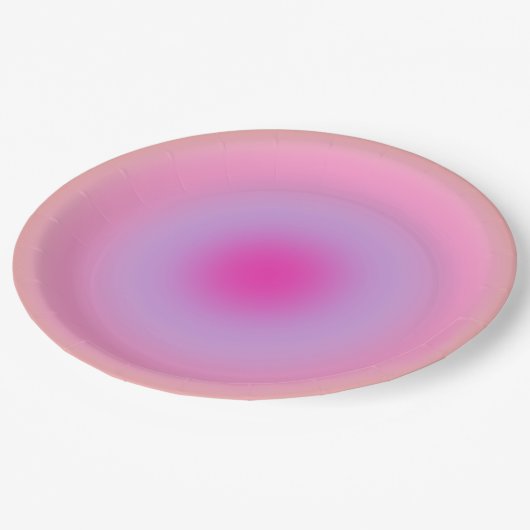 レクルール01オレンジとピンクのグラデーションのオーラ ペーパープレート (アングル)