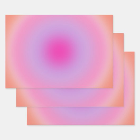 レクルール01オレンジとピンクのグラデーションのオーラ ラッピングペーパーシート (セット)