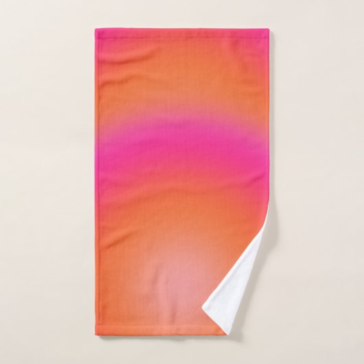 レクルール03ホットピンクとオレンジのグラデーションのオーラ バスタオルセット (ハンドタオル)